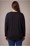 Printed and Stone Detailed Plus Size Knitted Blouse Black - 8