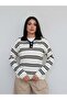 Striped Button Detail Knitwear Sweater - 3