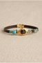 Handmade Leather Cord Bracelet with Fish and Blue Bead Detail, Special Design