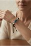 Handmade Antique Brass Sequin and Blue Glass Bead Detailed Flexible Bracelet - 2