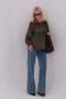 Maternity Long Sleeve Velvet Shirt Khaki - 3
