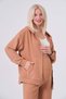 Maternity Hooded Zippered High Waist Wide Leg Knitwear Tracksuit Set Vi̇zon - 6