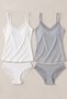 2-Piece Women's Lace Rope Strap Cotton Athlete Panties Underwear Set White-Blue