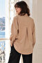 Women's Light Mink Oversize Long Basic Shirt Arm-22Y001118 - 2