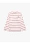 Cotton Comfortable Fit Striped Crew Neck Long Sleeve T-Shirt with Back Print