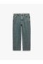 Comfortable Cut Cotton Baggy Jean Pants with Pockets