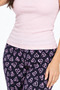 Women's Trend Casual Blouse Pink Patterned Pajama Set - 6