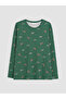 Alita City with a Difference of Lcw Dream Green Combed Cotton Patterned Long Sleeve Women's Pajama Set - 2