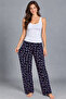 Women's Trend Casual Blouse White Patterned Pajama Set - 2