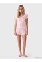 Two Mt Shop Quality Lcw Young Pink Printed Short Sleeve Women's Shorts Pajama Set