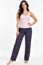 Women's Trend Casual Blouse Pink Patterned Pajama Set - 3