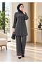 Shirt Collar with Buttons on the Collar, Knitted Tunic, Lower and Upper Two-Piece Set - 3
