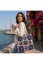 Traditional Ottoman Blue Floral Patterned Tapestry Handbag / Tote Bag (35X40 cm)