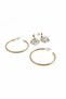 Gold Color Women's Double Bijouterie Hoop Earring Set 130755 - 2