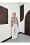 Women's Asymmetrical Cut Floral Patterned Jacket - 3