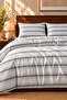 100% Cotton 160 Tc (63 Thread) Double Duvet Cover Set with Gray Stripes