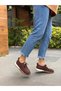 Brown Suede Lace-Up Women's Casual Shoes - 2