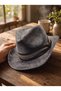 Women's Internally Adjustable Nubuck Cowboy Hat Trilby Hat - 4