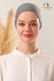 Women's Hijab Seamless Combed Cotton Bonnet Dark Gray Cotton Non-Slip Bonnet Dark Gray