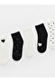 Esvab • Modern & Distinctive Heart Embroidered Women's Booties Socks, Pack of 5 - 2