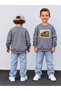 Crew Neck Sweatshirt for Boys, Printed 3-Yarn Hooded Winter Sweatshirt