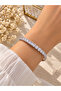 Silver Color Stone Cuff Bracelet – Sparkling Elegant Stylish Women's Bracelet - 2