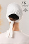 Women's Hijab Stitched Combed Cotton Bonnet Non-Slip Cotton Bonnet Ecru - 4