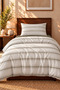 100% Cotton 160 Tc (63 Thread) Single Duvet Cover Set with Green Stripes - 3