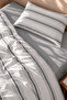 100% Cotton 160 Tc (63 Thread) Single Duvet Cover Set Gray Striped - 2