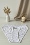 Women's 6-Piece White Cotton Lycra Bikini Panties 0599 - 2