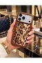 iPhone 17 Pro Compatible Luxury Leopard Patterned Magsafe Supported Case with Metal Frame