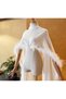 Chiffon Elegant White Feathered Fur Bridal Wedding Dress Engagement Cape - 3