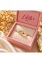 Gold Color Letter C Ring – Sparkling Stylish Women's Ring with Blue Pink Stone Detail