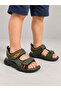 Khaki Boys' Orthopedic Massage Sole Velcro Sandals - 2