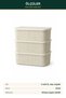 3-Piece XL Storage Container Set with Lid, Large Size Wicker Pattern Cream Bread Food Box - 5