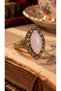 Pink Glass Stone Vintage Adjustable Stylish Copper Women's Ring, Big Stone Ring - 2