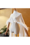 Chiffon Elegant White Feathered Fur Bridal Wedding Dress Engagement Cape - 2