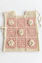 Girl's Hand Knitted Sweater Cotton Yarn Pink Cream Floral Granny Square Knitted Sweater - 4