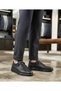 Men's Black Genuine Leather Orthopedic Thick Platform High Sole Dad Comfortable Daily Walking Shoes - 3