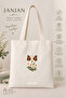 Canvas Tote Shoulder Bag Women's Daily Handbag Suitable for A4 Size Handmade Natural Fabric Large Tote Bag