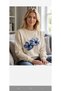Women's Blue Flower Print Sweatshirt