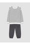 Lcw Gray Striped Boys' Tracksuit Set - 2
