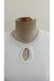 Women's Long Sleeve Round Neck Camisole Blouse with Stone Detail and Drop Detail - 6