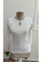 Women's Long Sleeve Round Neck Camisole Blouse with Stone Detail and Drop Detail - 7