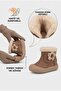 Winter Girl's Furry Floral Short Zipper Boots 946.B26K.260