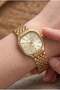 Luxury Looking Gold Women's Wristwatch |   23 mm Steel Cord - 5