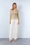 Women's Gold Glittery Openwork Knitwear Cardigan