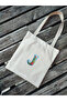 Canvas Tote Shoulder Bag Women's Daily Bag Suitable for A4 Size Handmade Natural Fabric Large Tote Bag Name Printed, Letter Printed Bag - 2
