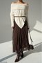 Women's Cream Madonna Collar Asymmetrical Cut Knitwear Sweater - 7