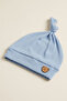 Unisex Baby 100% Cotton Interlock Peak Knotted Teddy Bear Embroidered Newborn Beanie Hat Set of 4 0-6 Months - 4